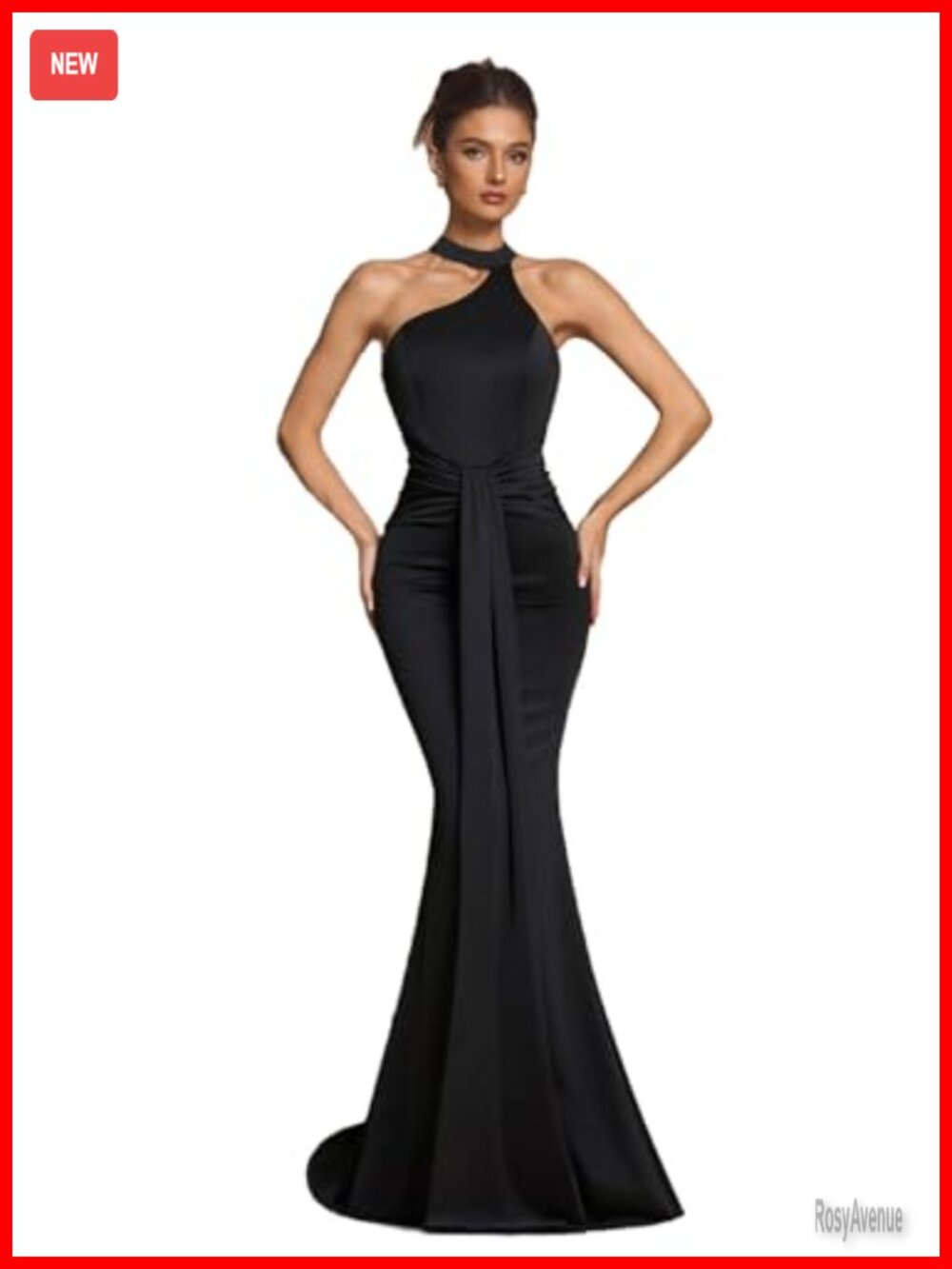Women's Satin Halter Neck Mermaid Cocktail Evening Dress Wedding Guest Formal